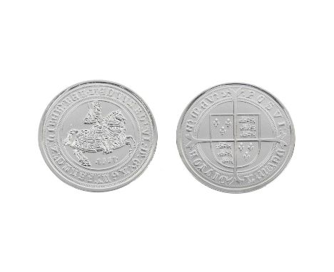 Gold proof REPLICA of Edward VI 1551 silver crown in 91.6% gold with Rhodium Finish weight 4.1gms Comprising a 22ct London Mi