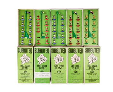 Subbuteo Football Teams (x9) A collection of nine boxed teams as follows:  No.9 Sunderland, No.11 QPR, No.12 Bristol Rovers, 