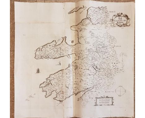 PETTY, Sir William. A Map of The County of Kerry from Sir William Petty's Hiberniae Delineatio. Depicted are towns, villages,