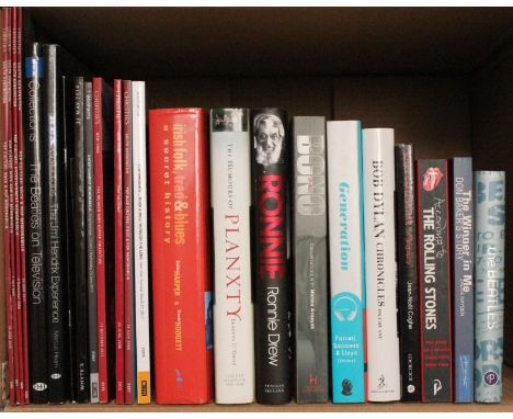 Music Interest – collection of books including The Beatles, The Stones, Bob Dylan, Irish Music &amp; a selection of auction c