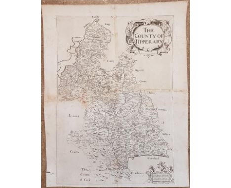 PETTY, Sir William. A Map of The County of Tipperary from Sir William Petty's Hiberniae Delineatio. Depicted are towns, villa