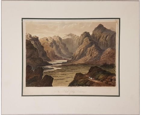 Large original coloured lithograph of “The Black Valley, Killarney” by Newman &amp; Co. C. 1860. Mounted. 150/200 