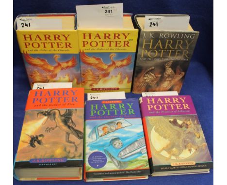 Six Harry Potter books to include: 'Harry Potter and the Goblet of Fire'; 'Harry Pottery and the Order of the Phoenix', some 