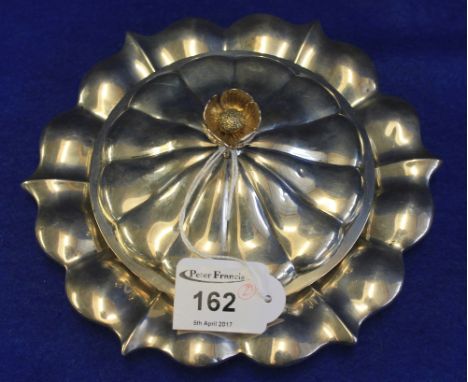 William IV silver lobed dish and cover in the form of a flower with buttercup finial, by Edward Barnard, London, 1834.(B.P. 2