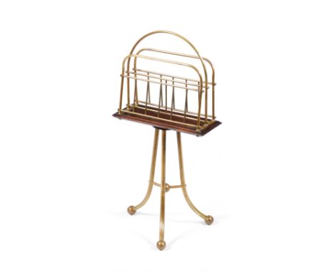 An Edwardian magazine rackBrass and mahoganyEngland, 20th century(signs of wear)73x36x26 cm
