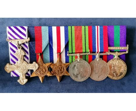 A cased WW2 group of six medals to include the Malaya medal/clasp and DFC medal (1946) issued to Flt. Lt. R. A. W Harrison R.