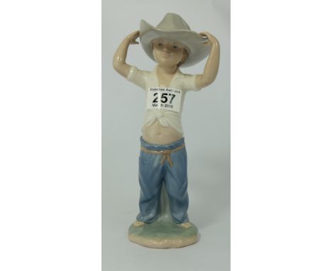 Nao figure of boy dressed as a Cowboy, height 25cm, boxed