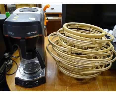 Marco 'Pouring Perfection' coffee machine and a modern basket style lamp E/T
