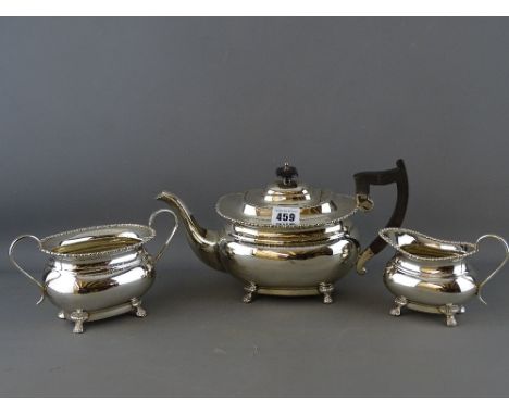 Three piece Sheffield EPNS tea service