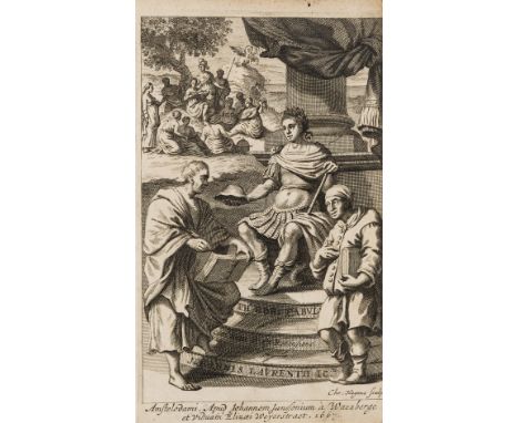 NO RESERVE Fables.- Phaedrus. Phaedri fabularum Aesopiarum libri quinque, double column, engraved additional pictorial title 