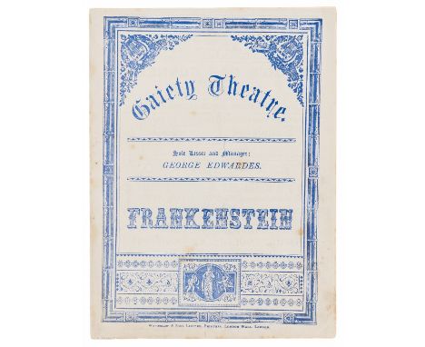 Frankenstein &amp; Dracula.- Gaiety Theatre... Frankenstein, 8pp., [1887] § New Theatre, Cambridge... Dracula, 9pp., 1928, pr