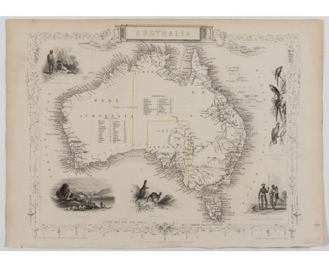 Australia.- Tallis (John) &amp; John Rapkin. Seven maps of Australia, including a general map of Australia, the others of New