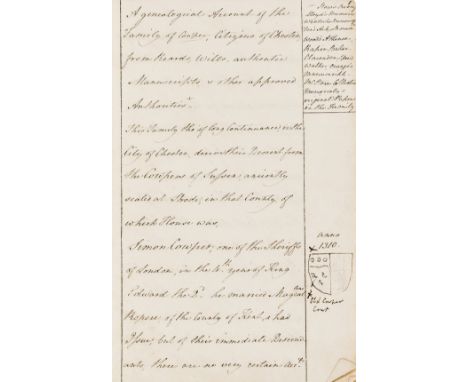 NO RESERVE Genealogy.- Cowper (William, physician and antiquary, bap. 1701, d. 1767) Parentalia... A Genealogical Account of 