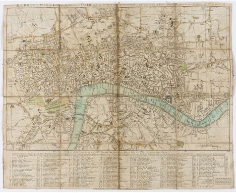 NO RESERVE London.- Harris (John) Harris's Plan of London, Westminster and the Borough of Southwark, with all the additional 