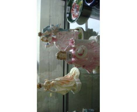 Two Coalport figurines from  the English Rose collection to include Sweet Juliet and May Queen also a Royal Worcester figurin