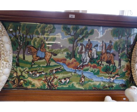 A modern tapestry depicting a hunting scene.