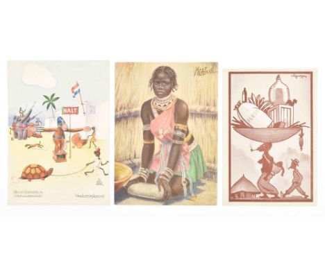 Most photographic picture postcards, ca. 1900-40, most uncirculated. Exquisite collection, including many erotic cards, caric
