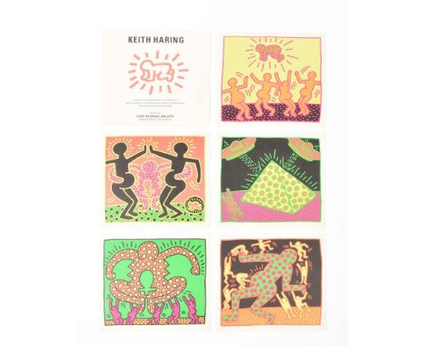 Promotional postcard set of Keith Haring’s&nbsp;Fertility Suite, published by Tony Shafrazi Gallery, New York, 1983. Includes