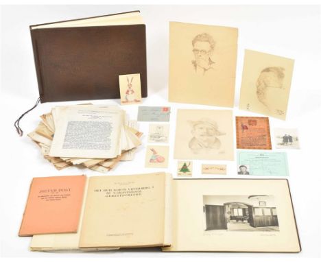 Incl. photo albums, drawings (some made in Camp Duindorp, where Blok was interned in 1945 because of his NSB membership), pub