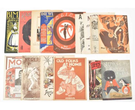 Ca. 1900-50 (most 1920s to 30s). Interesting collection, comprising a.o.: (1) Succesliedjes uit "Ronde Ka". Negerliedje by L.