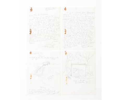 by Robert Smithson, Ed Ruscha, Claes Oldenburg, Snelson et al. Contains: (1) Robert Smithson, 4 pp. undated handwritten lette