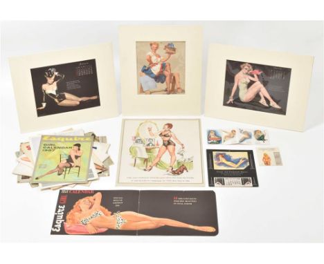 and calendar sheets ill. by a.o. A. Moore, G. Elvgren, M. Ludlow and T.N. Thompson. Most calendars from the 1950s, some from 
