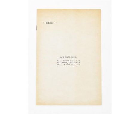 Los Angeles, Self-published, 1971. Staple bound, 22.5 x 15 cm, 12 pp. Offset printed b/w. First edition. Artist's book produc