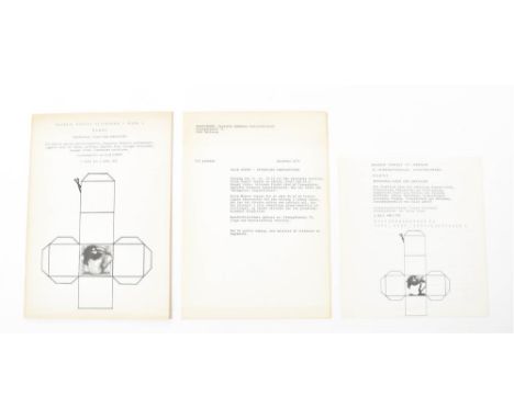 Vienna, Galerie Nächst St. Stephan, 1975. Rare first edition catalogue and symposium booklet. (1) Catalogue. Softcover, 29.7 