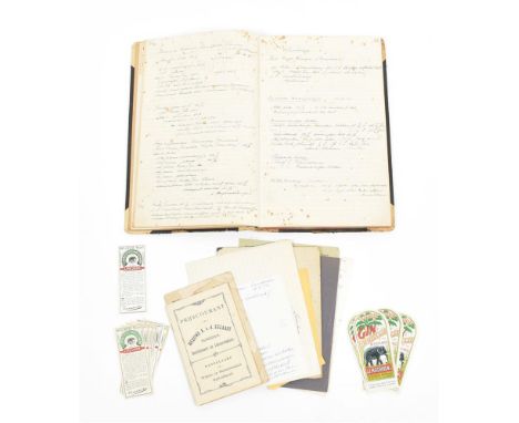 Manuscript recipe-book for jenever (gin), brandewijn (brandy) etc., Dutch, ca. 1945-1970, 34 p. (and blank pages numbered up 