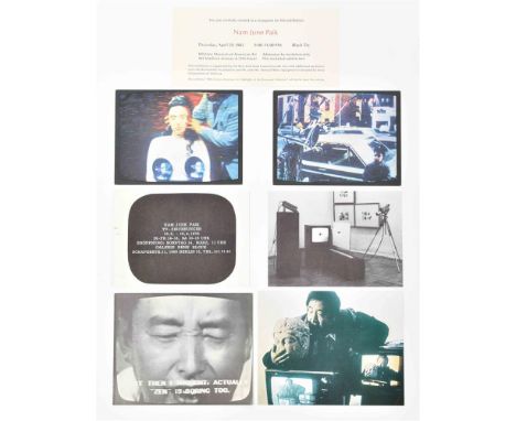 (1) Nam June Paik T-V Zeichnungen, Galerie René Block Berlin, 1976. Printed b/w single side, 10.5 x 14.8 cm. With small pinho