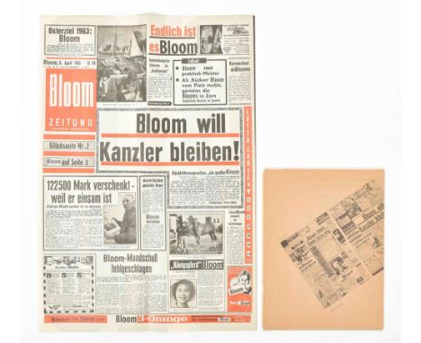 (1) Bloomsday Demonstration und Veröffentlichung der Bloomzeitung. Frankfurt, Galerie Loehr, 1963. Postersize broadsheet desi