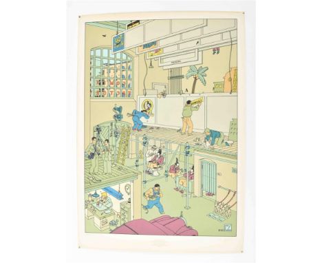 Amst., Oog &amp; Blik, 1994. 4 col. silkscreen prints, each 44 x 30 cm, all signed "Joost Swarte", titled and "HS" in pencil 