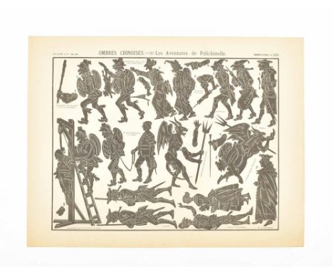 7 uncut sheets of silhouette figures. 5x Imagerie d'Épinal prints by Pellerin &amp; Cie, 2x Imagerie Delhalt in Nancy. All la
