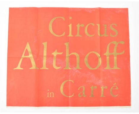 Op de Haak. 20 december-27 januari (season 1962/62). Silkscreen print in 4 parts. 250 x 85 cm. A few minor imperfections, fin
