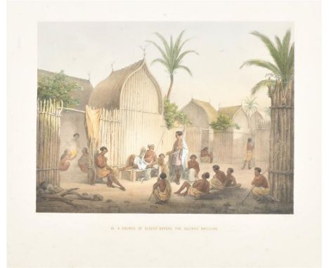 (1) Guinea. Amst., F. de Wit, ca. 1680. 43 x 54 cm. Col. copper engr. of Guinea. Cartouche on bottom w. title, ships in the "