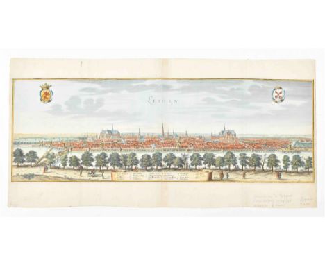 By C. Merian from M. Merian &amp; M. Zeiller, Topographia Germaniae Inferioris. Frankfurt, 1659. Col. copper engr. on 2 joine