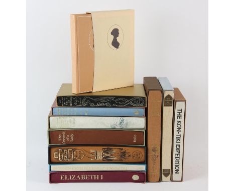 Folio Society books, to include: 'The Private Lives of the Tudor Monarchs', 'Portrait of a Lady', 'The Story of San Michelle'