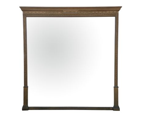 A large gilt framed over mantle mirror with carved swag decoration 166 cm high x 153 cm wide