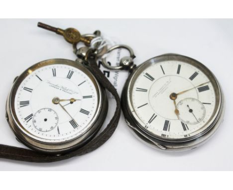 Two Victorian hallmarked silver open faced pocket watches comprising a key wind fusee with movement inscribed for 'Beezley, L