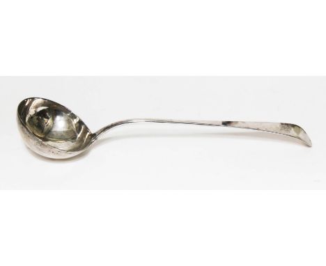 A George II provincial silver ladle, Thomas Eustace, Exeter 1756, length 34cm, wt. 6oz.  