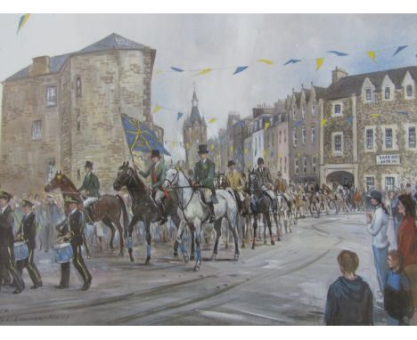 A Peter Knox signed limited edition print Hawick Common Riding