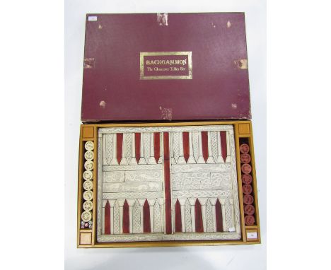 The Gloucester Tables reproduction backgammon set, in original carton 