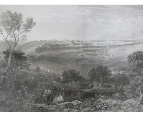 A wooden framed Jerusalem print