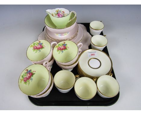 A Foley bone china floral tea service together with a part Wedgwood coffee set