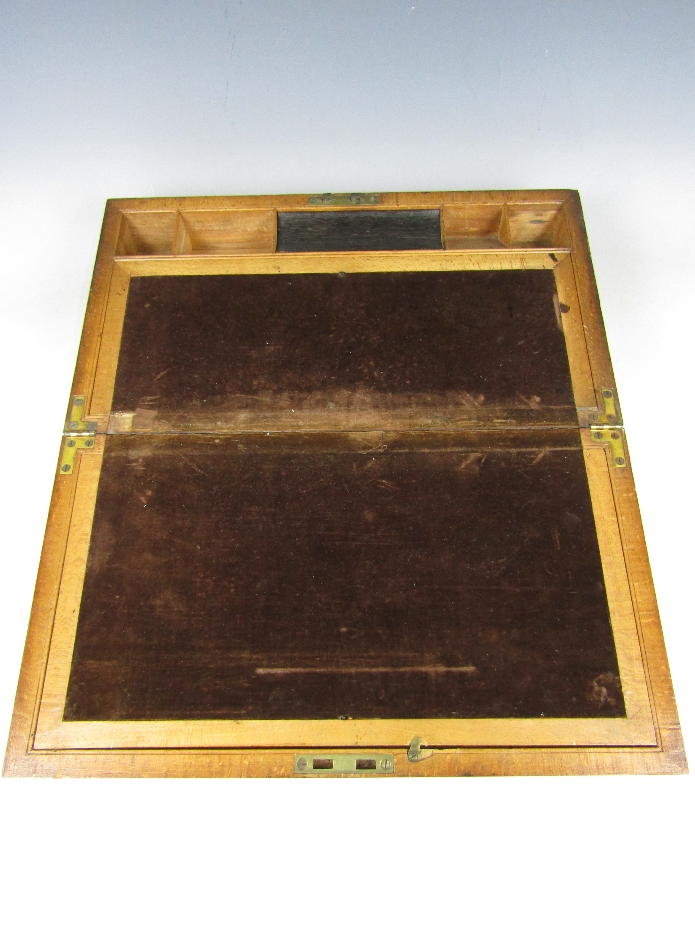 A Victorian oak portable writing desk