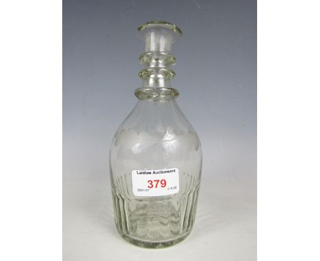 A Georgian small triple ring decanter