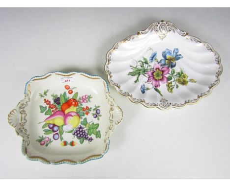 A Royal Worcester Worcester Heritage Collection shell dish together with a two handled dish