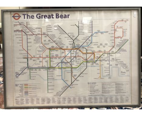 AFTER SIMON PATTINSON "The Great Bear", colour print of stylised London Underground map, 48 cm x 61.5 cm 