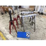 Lot 3 HD Jack Stands & 3 HD Saw Horses
