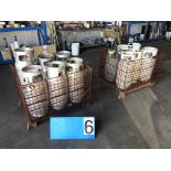 Lot 6 Aluminum Propane Tanks w/ Wire Baskets & 6 Steel Propane Tanks w/ Wire Baskets